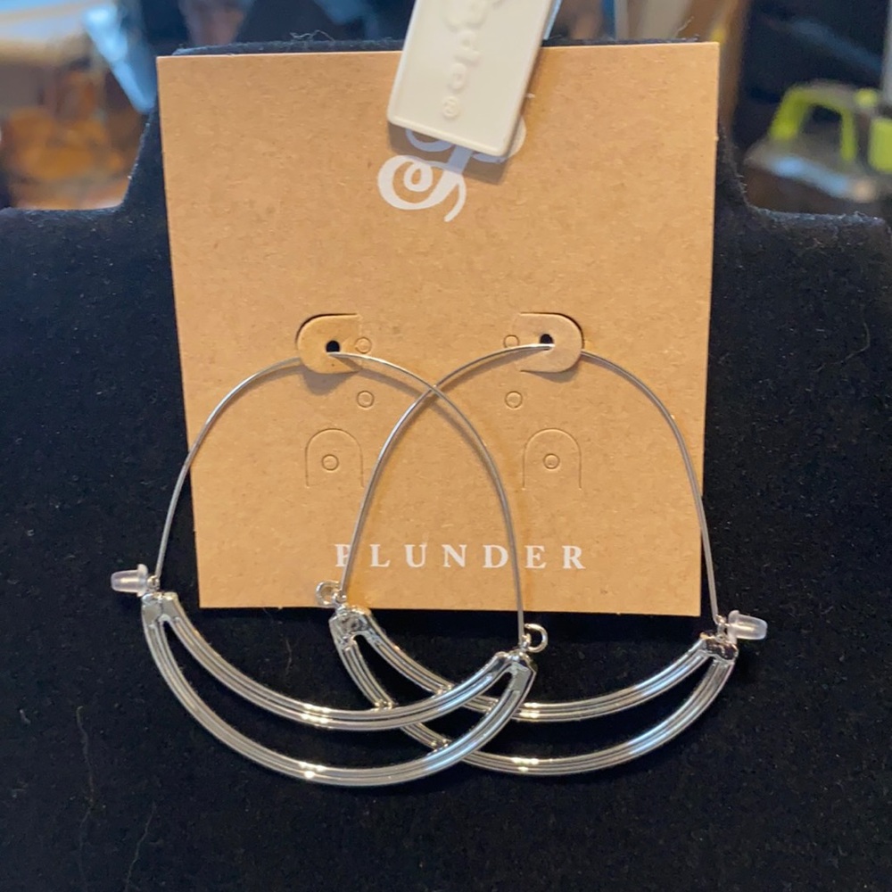 Jentrie - Large Silver Hoop Earrings by Plunder Design - Picture 2 of 5